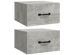 Wall-mounted Bedside Cabinet, Wall-mounted Bedside Cabinets Vidaxl Cinzeto Madeira Processada (n/a)