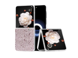 Capa De Celular Pc Fosca Transparente Com Efeito Degradê E Glitter Para Honor Magic V Flip