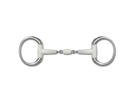 Snaffle Duplo Contour Eggbutt 1.6 Cm Prateado 14.5 Cmhappy Mouth