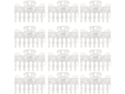 Conjunto de 12 Presilhas de Cabelo SFUSHOS de plástico transparente, fixação segura