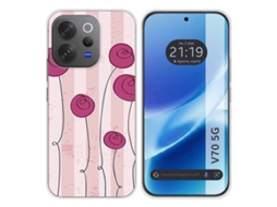 Capa Tumundosmartphone De Silicone Para Vivo V70 5g Com Estampa Floral Vintage