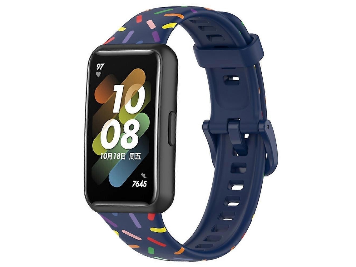 Pulseira De Silicone Esportiva Com Bolinhas Coloridas Para Huawei Band 7