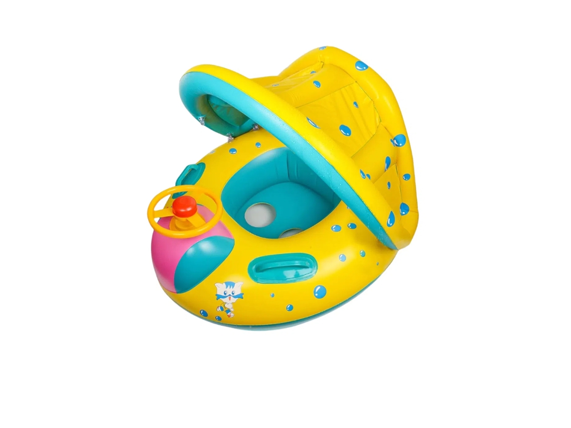 Boia De Natação Inflável Para Bebês, Boia Flutuante Com Proteção Solar -aquaforge