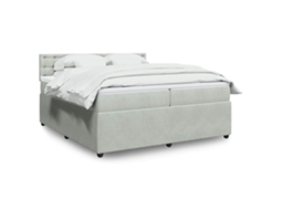 Vidaxl Cama com Molas/colchão 200x200 Cm Veludo Cinzento claro