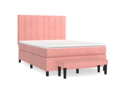 Box Spring Bed, Box Spring Beds Vidaxl Cor-de-rosa Veludo (140 X 190 Cm)