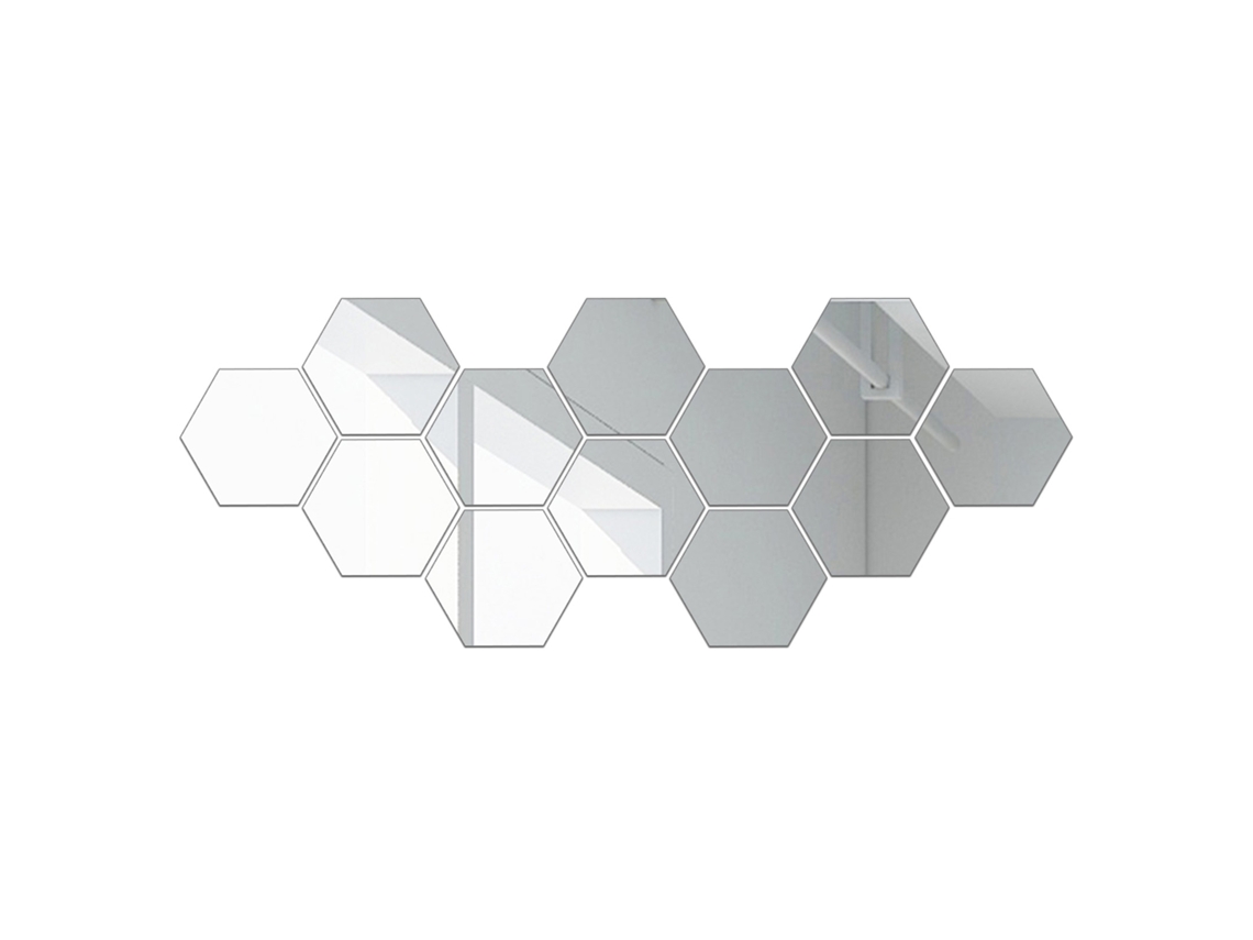 Láminas de Espelho Hexagonais Flexíveis Autoadesivas MARCA para Decoração de Casa