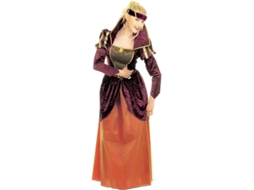 Fantasia de rainha medieval marrom com cocar para mulher