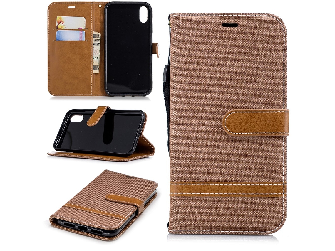 Capa Em Couro Pu Com Suporte Para Apple Iphone Xr 6.1 Inch - Cáqui