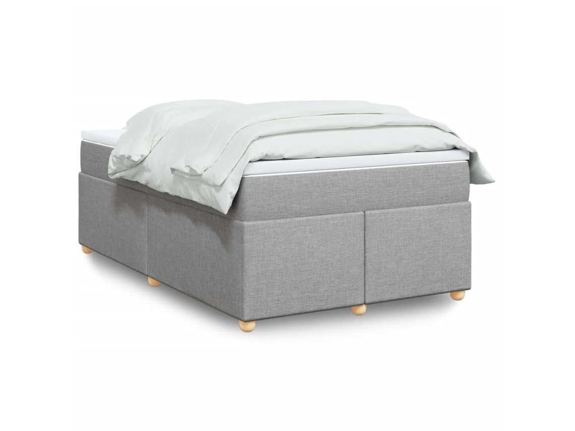 Vidaxl Cama Com Molas/colchão 120x200 Cm Tecido Cinza-claro