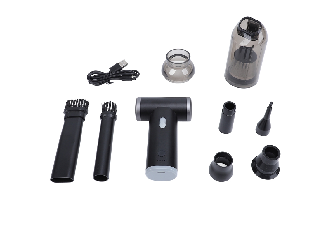 Soprador de ar portátil recarregável e ajustável de 110.000 rpm com 4 bicos.