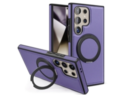 Capa Hexinyigjly Para Samsung S25ultra , Com Anel Giratório 360° Roxo