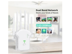 Extensor Wifi De 300 Mbps Repetidor Wifi Sem Fios De Banda Dupla 2.4g 5g Repetidor De Sinal Wifi Com Porta Lan/wan Extensor De Alcance De Yizhood