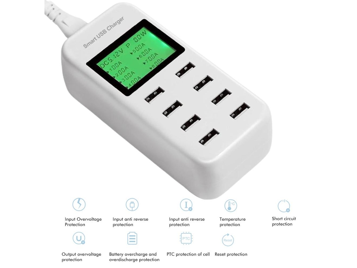 Carregador Usb Multi porta LAXISCREED com Lcd Rápido