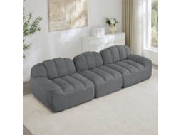 Sofá Modular 3 Lugares Com Espuma 32d E Assento Profundo, Cinza