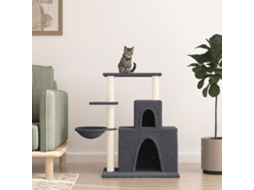 Vidaxl Árvore P/ Gatos C/ Postes Arranhadores Sisal 83 Cm Cinza-escuro