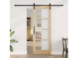 Vidaxl Porta Deslizante Orkdal Natural E Preto 73,5 X 198,5 Cm