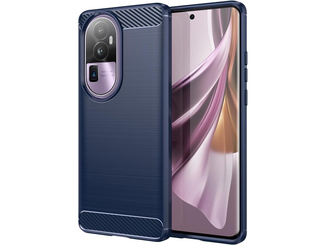 Capa Textura Fibra Proteção para Oppo Reno 10 Pro Plus HONGWE. Textura Macia Anti-Choque Azul