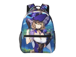 Mochila De Estudante Genshin Impact J269, Durável E Leve, Com Alça De Ombro Impermeável E Respirável. Olysi Shop