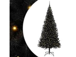 Árvore De Natal Artificial Com Led Vidaxl Preto Pvc (240 Cm)