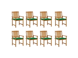 Cadeiras De Jardim Com Almofadões 8 Pcs Acácia Maciça Dkd Home Decor