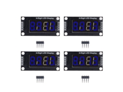 4 Conjuntos Módulo Display Tubo Digital Led 4 Dígitos 7 Segmentos 0.36 Polegadas Tm1637 Azul S/MARCA