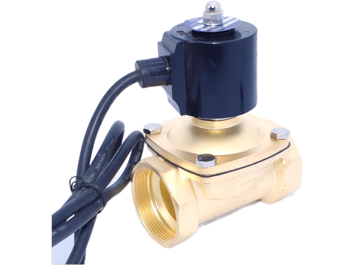 Válvula Solenoide De Latão Normalmente Fechada Para Fonte, 2a-20 Polegadas