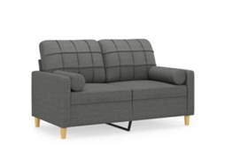 Maison Exclusive - Sofá 2 Lugares +almofadas Decorativas 120cm Tecido Cinza-escuro