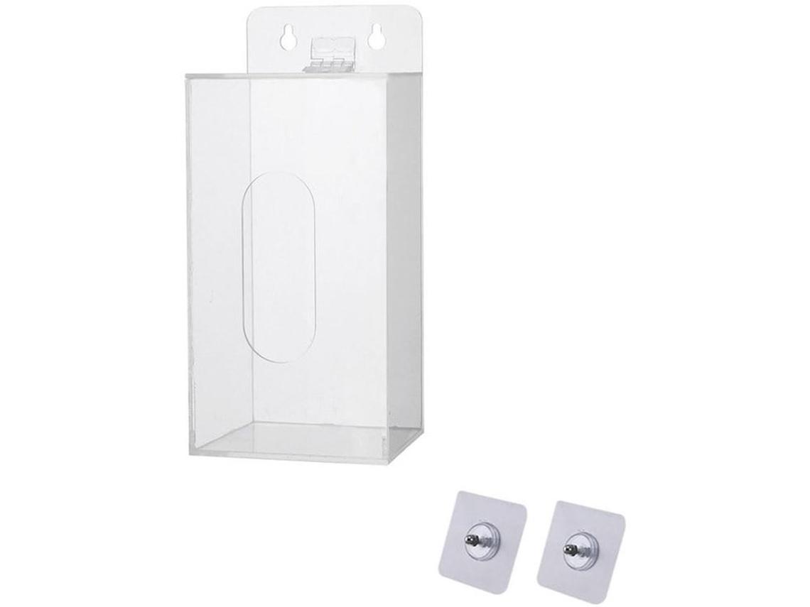 Máscara Facial Dispensador Alta Qualidade - Acabamento Acrílico - Protetor De Luvas - Fixação Na Parede - Tampão - Higiênico - Grande Capacidade - Más