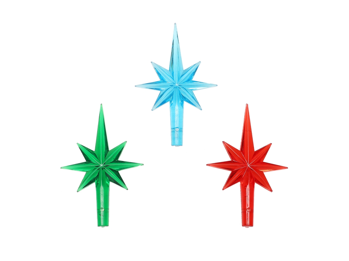 Decoração Com Estrela De Árvore De 7 Pontas Da Laxiscreed – Pack De 3 Unidades Variadas