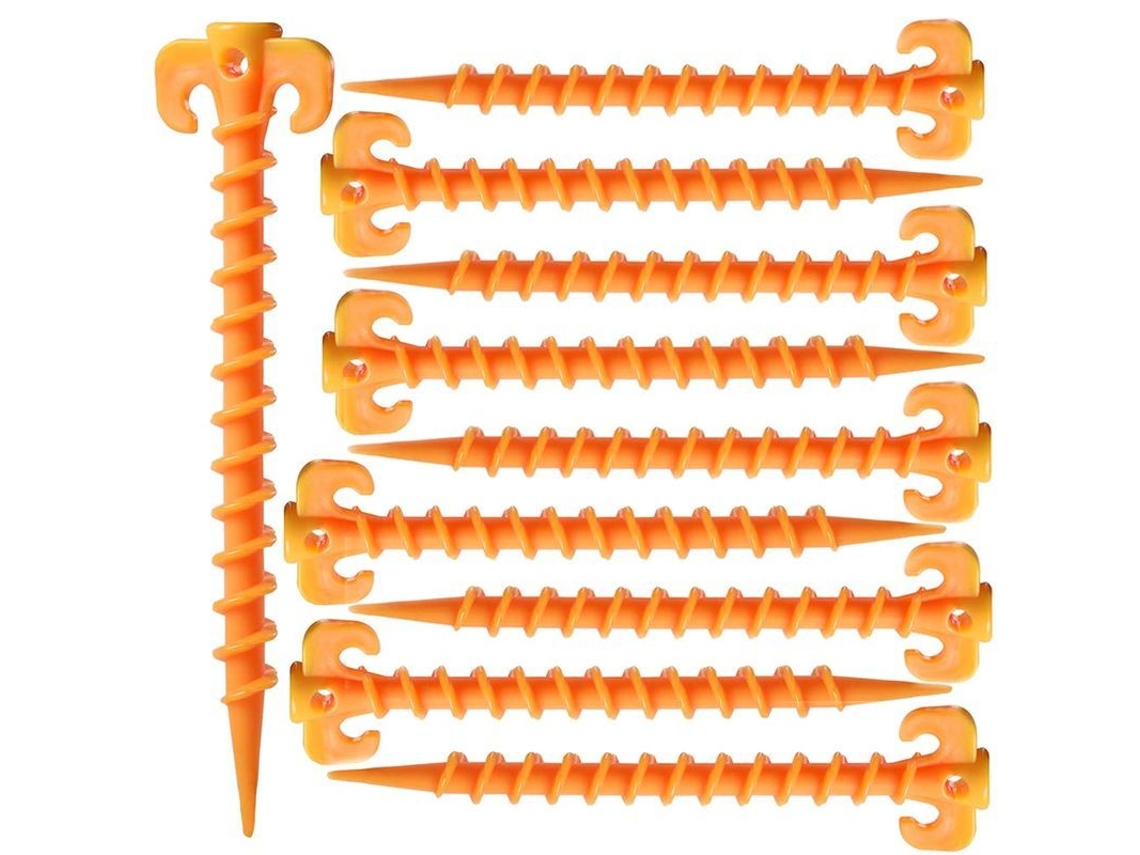 2026-10 Parafusos Espirais De Loja De Camping De Plástico Resistente Amarelo 20cm