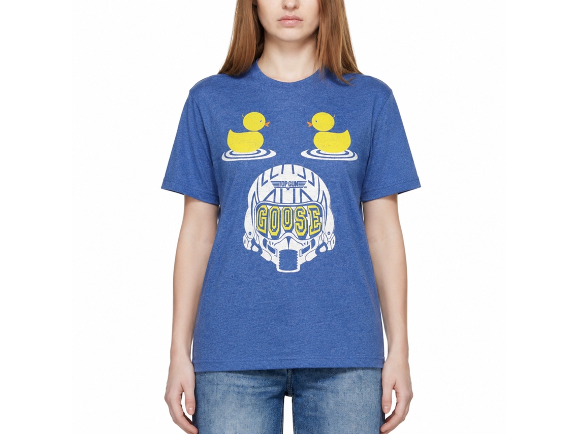Rockinstone Top Gun Movie Duck Duck Goose Heather Royal Adult T-shirt Size:l