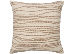 Almofada Com Linhas Bordadas 45x45cm Bege Kasa