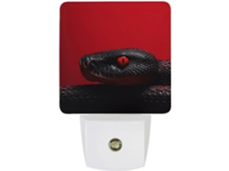 Luminária de parede com sensor de movimento em formato de cobra vermelha, luz LED branca, lâmpada econômica.