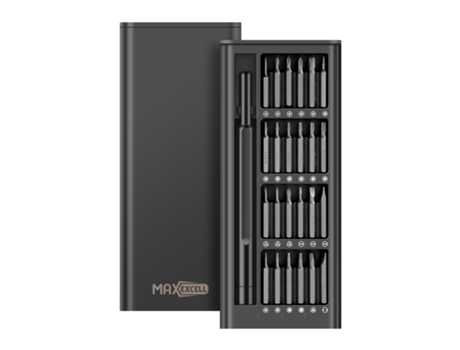 Kit de chaves de fenda magnéticas de precisão Black Max Excell 25 em 1 para reparo de eletrônicos