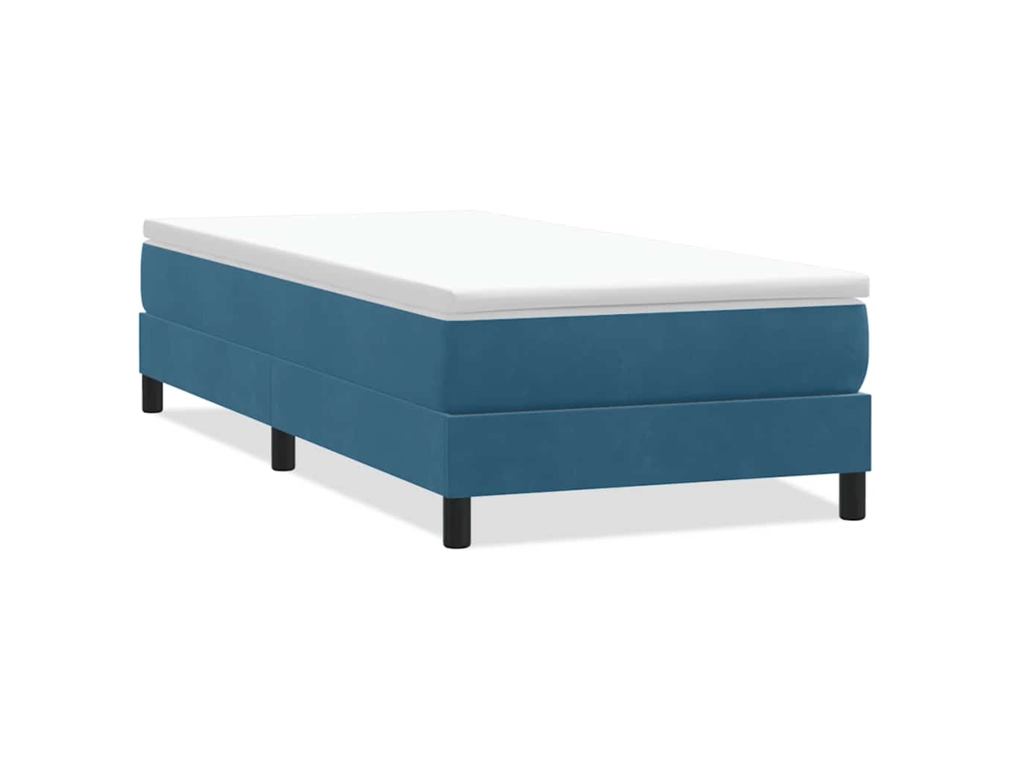 Cama com Molas Azul Escuro Sem Colchão em Veludo MAISON EXCLUSIVE (80x220 cm)