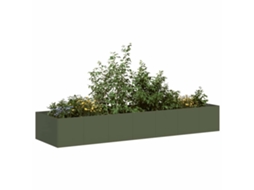 Vidaxl Vaso/floreira 280x80x40 Cm Aço Verde Azeitona
