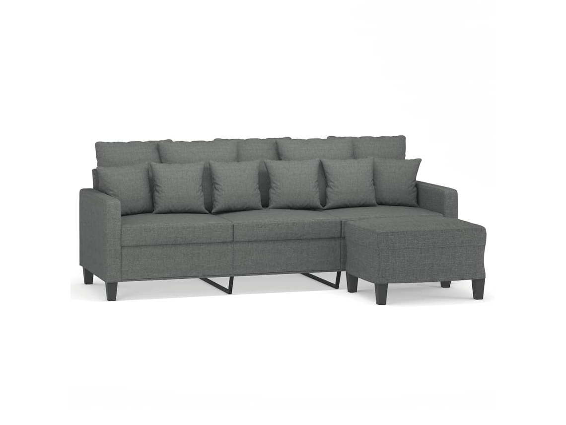 Maison Exclusive - Sofá De 3 Lugares Com Apoio De Pés 180 Cm Tecido Cinza-escuro