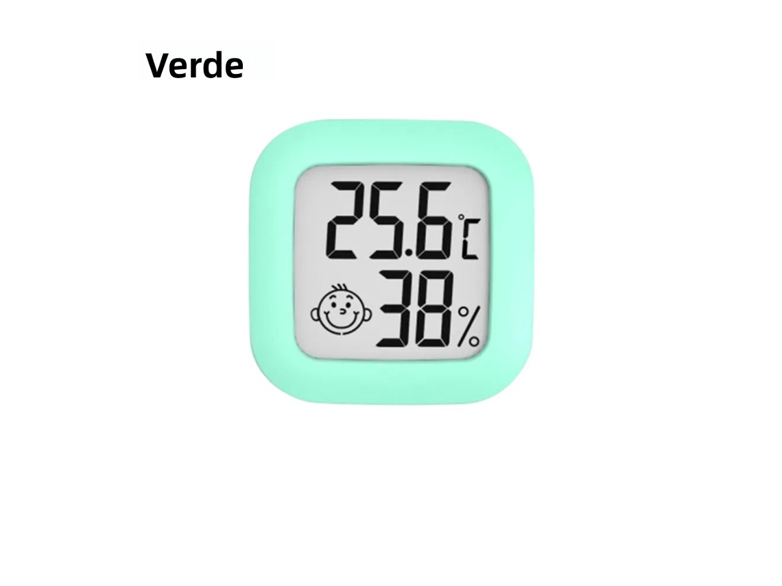(verde) Mini Termômetro E Higrômetro Digital Lcd Para Temperaturas Internas E Externas