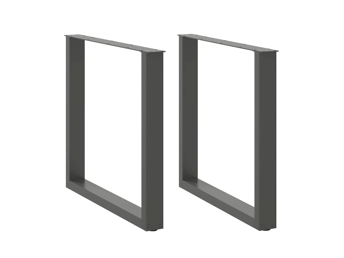 Vidaxl Pés Para Mesa De Jantar Em Formato De U, 2 Peças, Antracite, 90x (72-73) Cm, Aço
