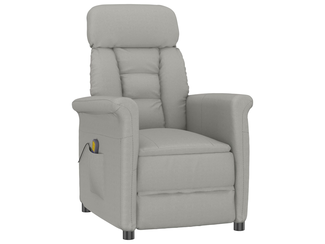 Conjunto 1 Cadeira De Massagem Vidaxl Cinzento-claro Microfibra (96.5 X 70.5 X 95 Cm)