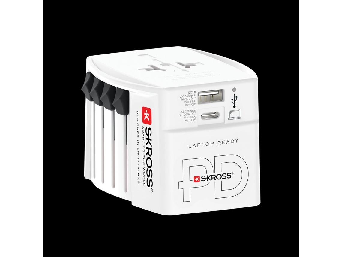 Adaptador De Viagem Universal Skross Com Usb, A/usb, C 30w Pd