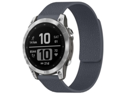 Bracelete para Garmin Fenix 8 / 7 / 6 / 5 de silicone magnético textura de lichia cinza XIAOMOYU