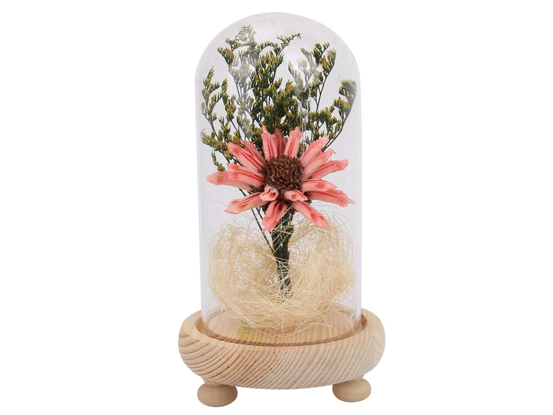 Decoração Caseira com Vidro e Flores Secas Presente Festivo