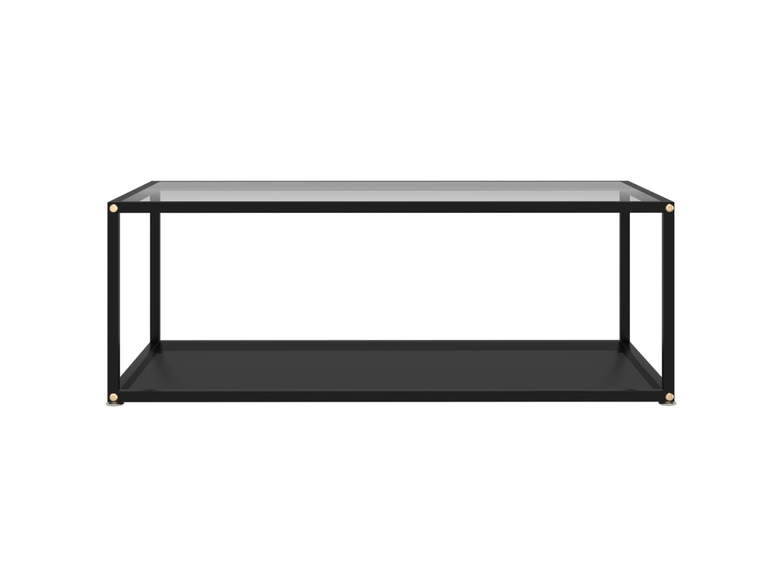 Mesa de Centro MAISON EXCLUSIVE 100x50x35 Cm em Vidro Temperado Transparente e Preto
