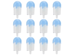 Conjunto de 12 Caixinhas de Doces Forma de Sorvete Plásticas para Festas Casamentos Presentes 11x5cm Azul com S/MARCA