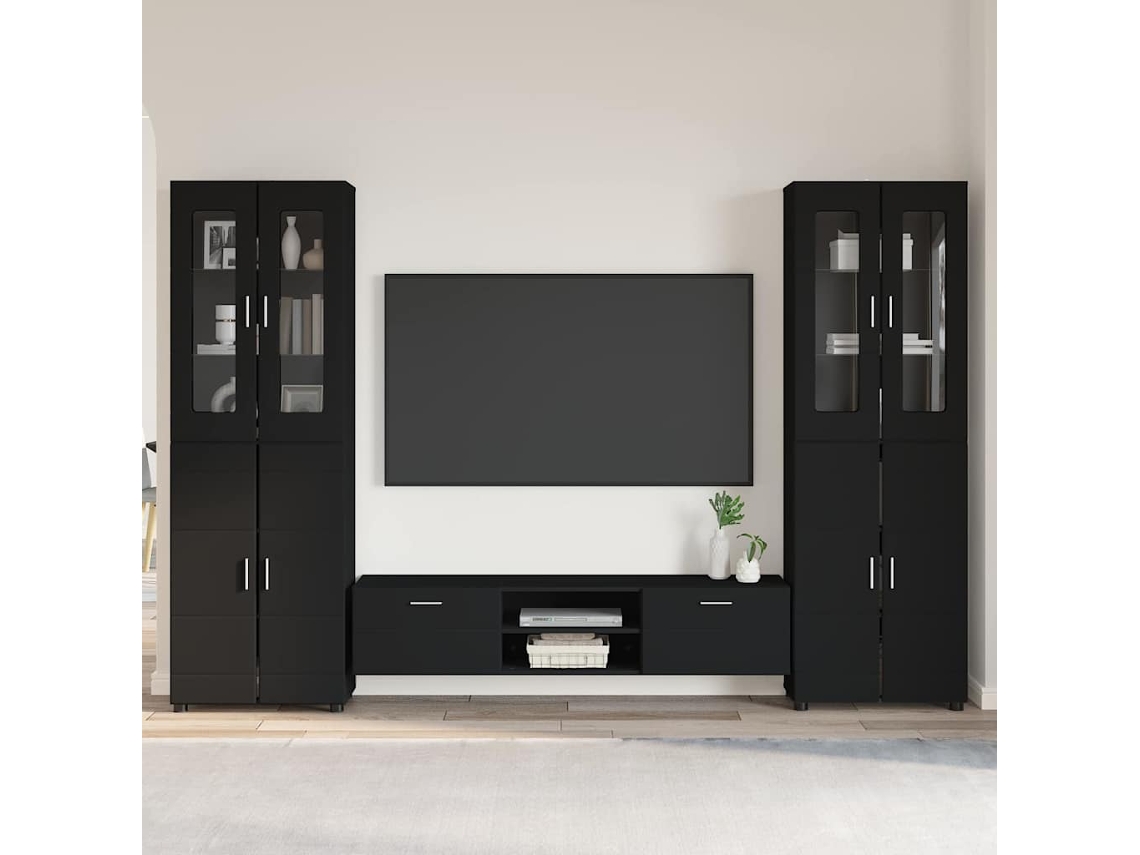 Vidaxl Conjunto De Móvel De Tv Florin 3 Unid. Preto
