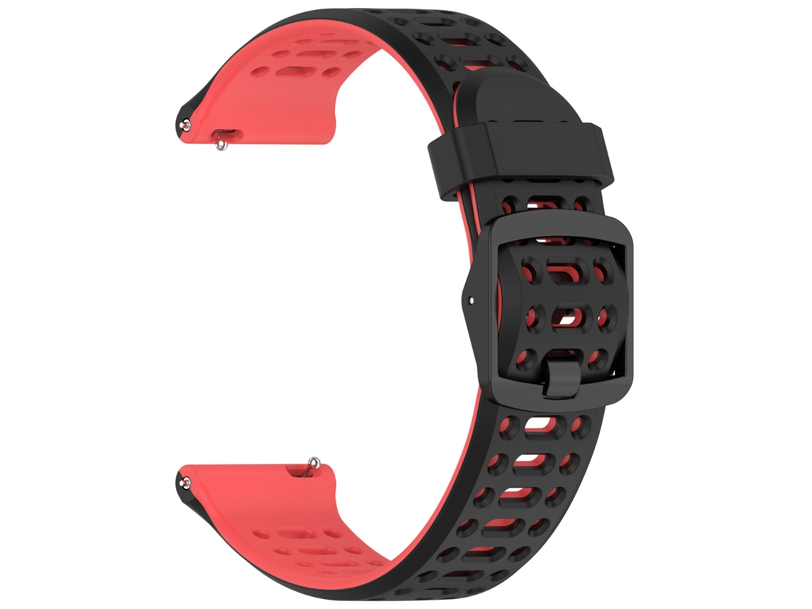 Pulseira de Silicone 22mm para Coros Pace 3 / Apex 46mm Preto e Vermelho PANOONA