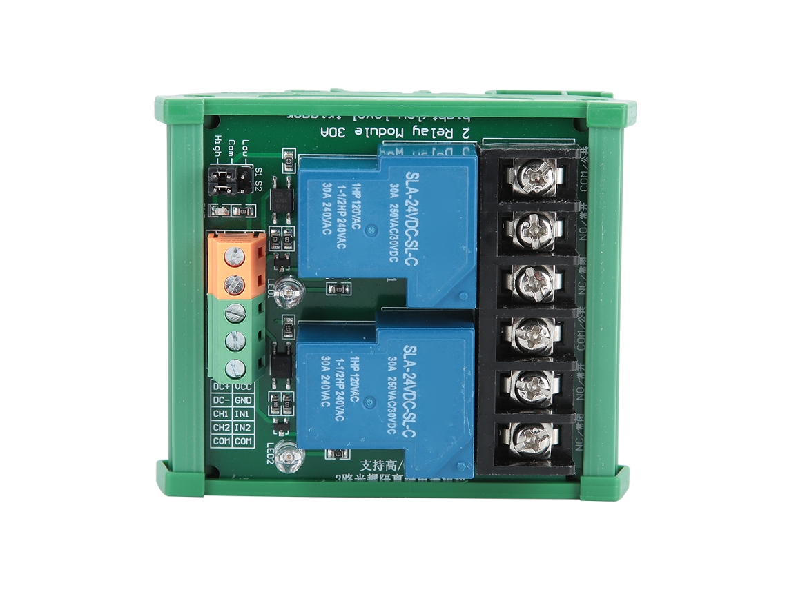 Aetheria módulo Relé 2 Canais 30a 24v com Isolamento por Optoacoplador Trigger Alto/baixo Nível
