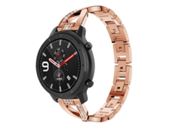 Bracelete Amazfit GTR 2E Pulseira aço diamond Rose Gold