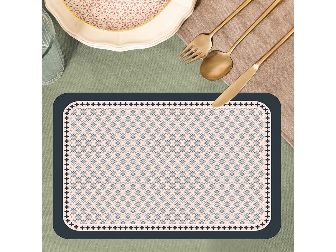Individual De Mesa Em Pele Estilo Retro - Tapete De Prato Impermeável E Antiderrapante Para Hotel E Casa